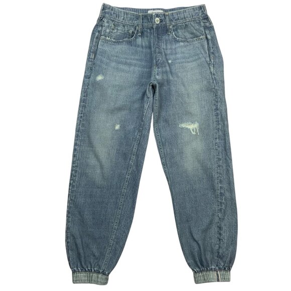 Rag And Bone Miramar Relaxed Jogger Pant S Glass Hill Blue Faux Jean - Picture 1 of 12